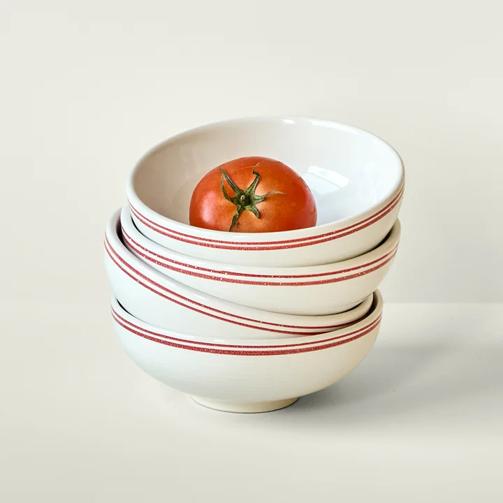 Nicolas Vahé - Bistro Schaal Ø15,5 cm, rood / wit