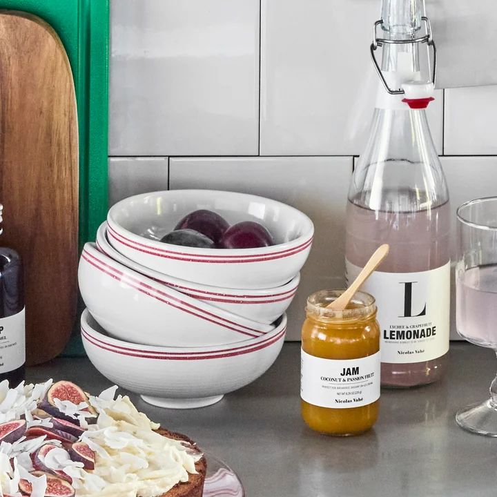 Nicolas Vahé - Bistro Schaal Ø15,5 cm, rood / wit