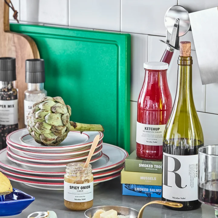 Nicolas Vahé - Cop Snijplank, 50 x 30 cm, groen en bistrobord, rood/wit