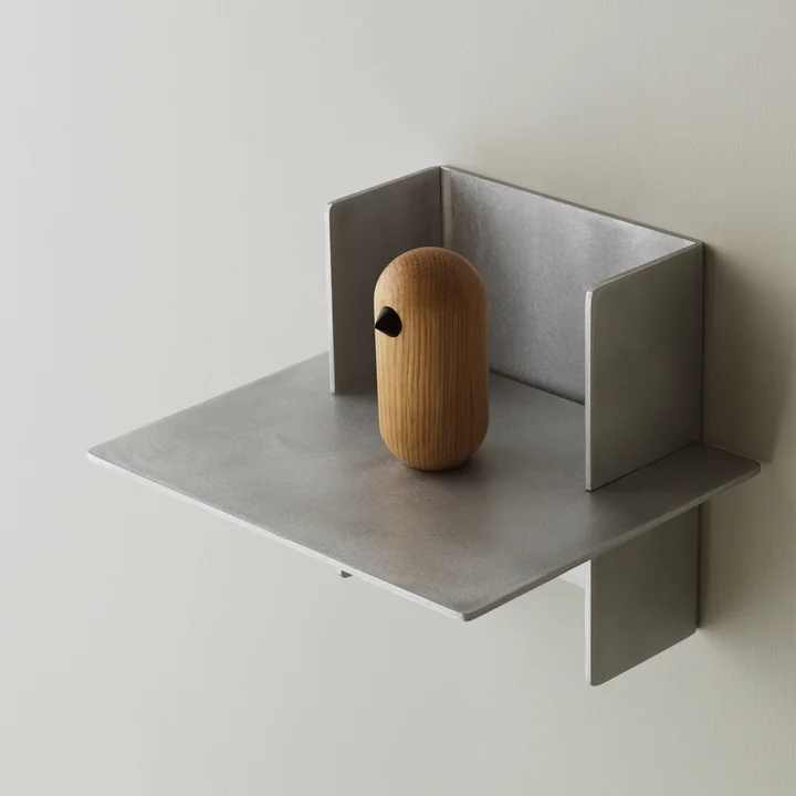 Normann Copenhagen - Alu Wandplank, 25 cm, geborsteld aluminium