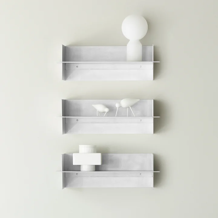 Normann Copenhagen - Alu Wandplank, 60 cm, geborsteld aluminium