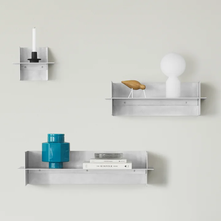 Normann Copenhagen - Alu Wandplanken, geborsteld aluminium