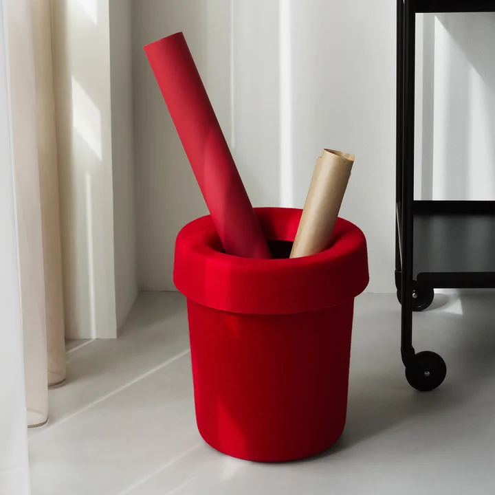 Normann Copenhagen - Hide Kantoorafvalbak, helder rood
