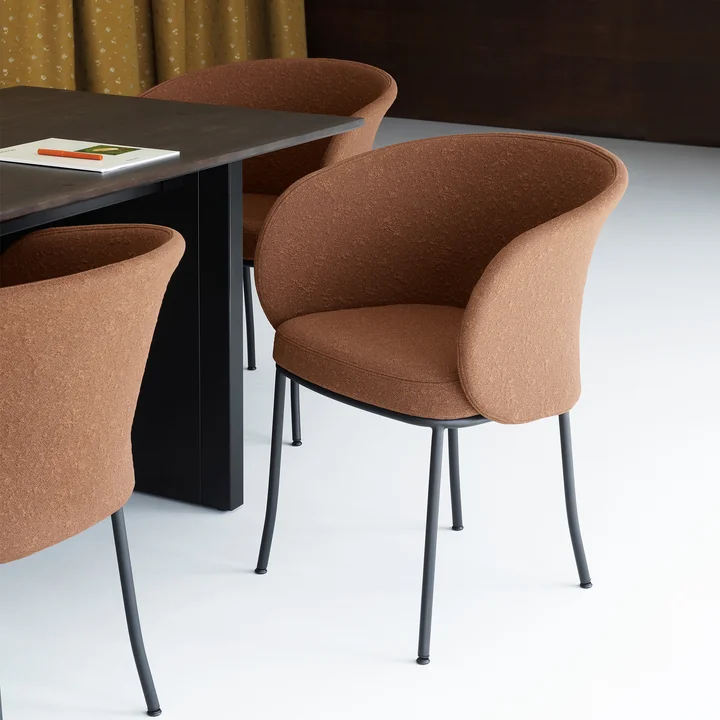 Normann Copenhagen - Knit Fauteuil, zwart / cognac