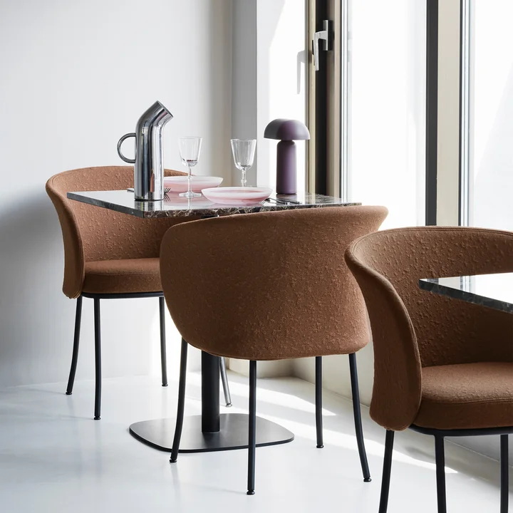 Normann Copenhagen - Knit Fauteuil, zwart / cognac