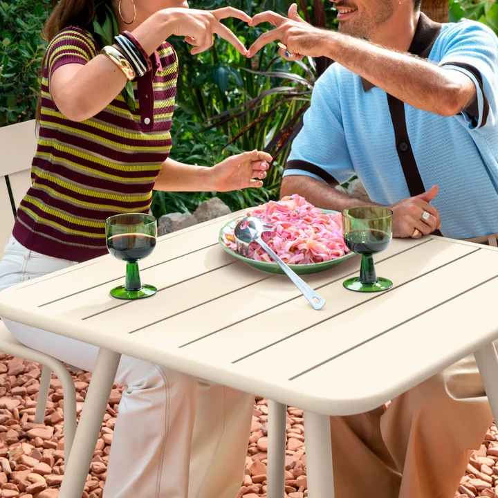 Fermob - Luxembourg Tafel, vierkant (4 poten), 80 x 80 cm, latte beige