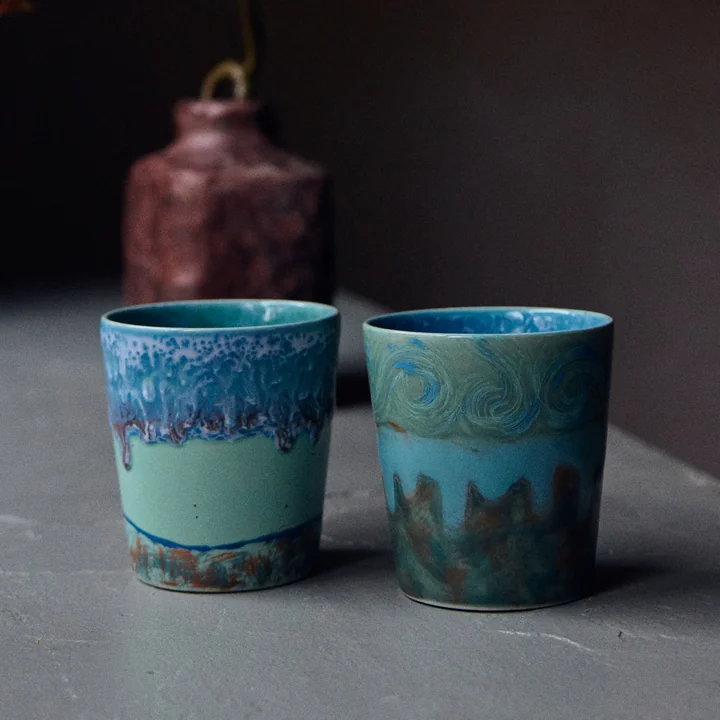 HKliving - 70's Van Gogh koffiemok, 230 ml, zelfportret (set van 2)