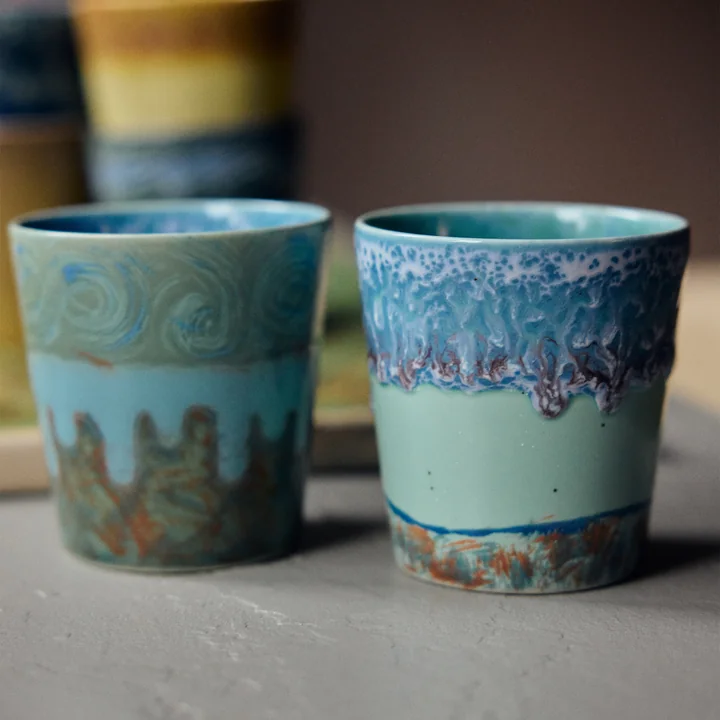 HKliving - 70's Van Gogh koffiemok, 230 ml, zelfportret (set van 2)