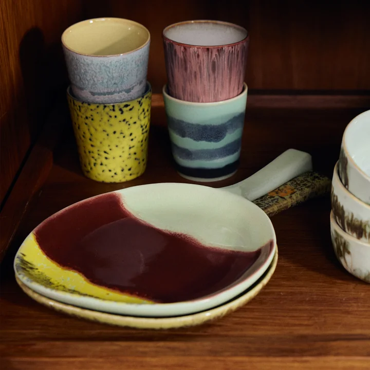 HKliving - 70's dienblad, 18 x 30,5 cm, kersen