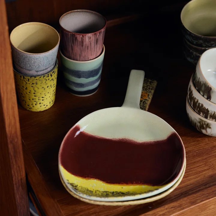 HKliving - 70's dienblad, 18 x 30,5 cm, kersen