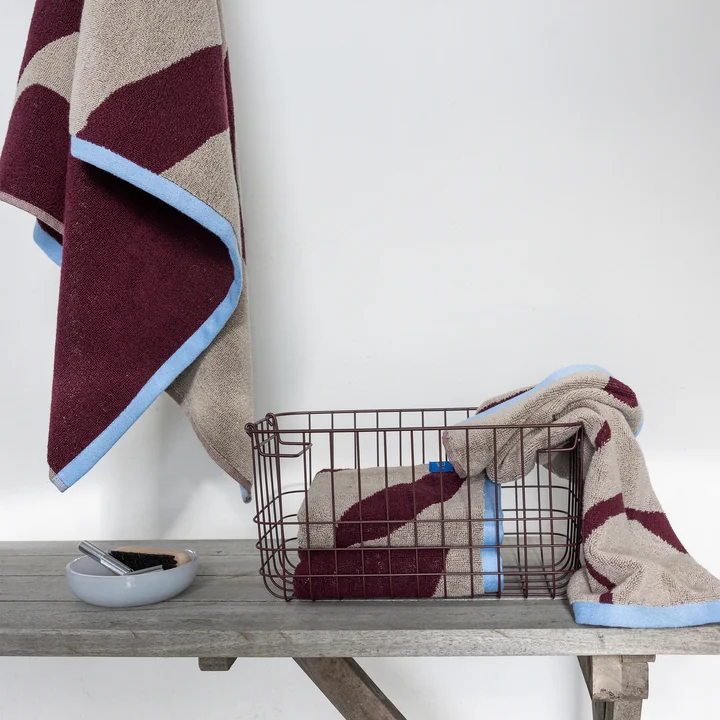 Mette Ditmer - Nova Arte Handdoeken, wijn/zand