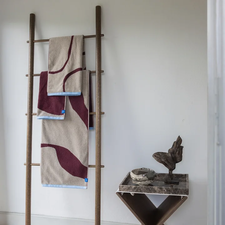 Mette Ditmer - Nova Arte Handdoeken, wijn/zand