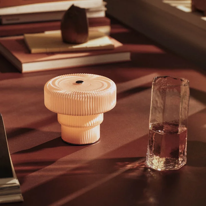 Ferm Living - Ripple LED oplaadbaar licht, lichtroze