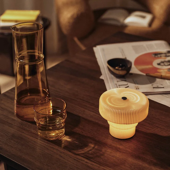 Ferm Living - Ripple LED-batterijverlichting, lichtbeige