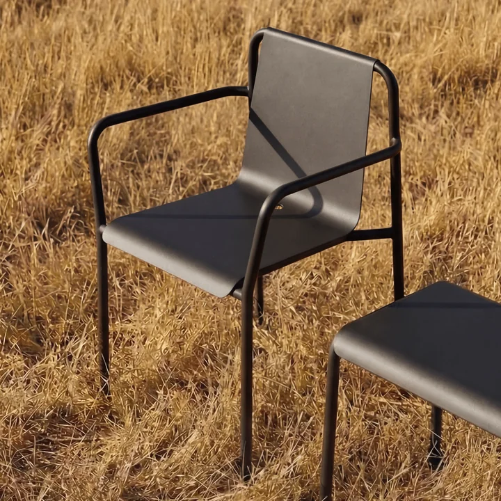 TipToe - Panorama tuinstoel met armleuningen, grafiet zwart