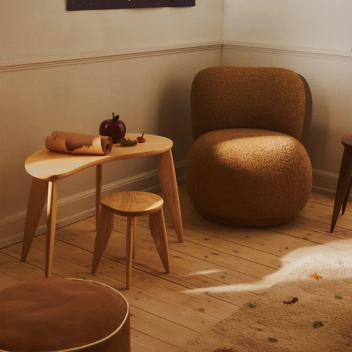 Ferm Living - Feve Kindertafel, 79 x 40,5 cm, essen natuur