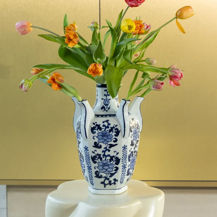 & klevering - Tulip Vaas Atlas, blauw/wit