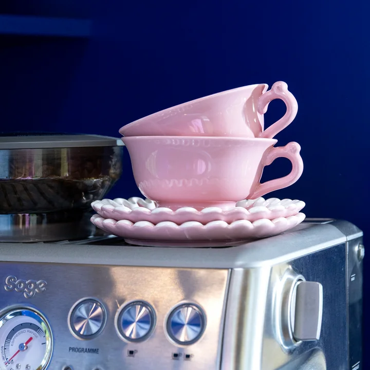 & klevering - Whip Kop met schotel, 150 ml, roze