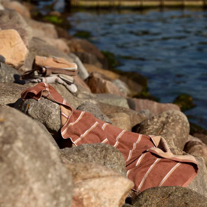 Zone Denmark - Sauna badlaken, 70x140, Terracotta/Camel/Lupine