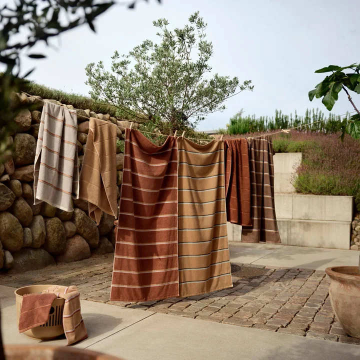 Zone Denmark - Sauna badlaken, 70x140, Terracotta/Camel/Lupine