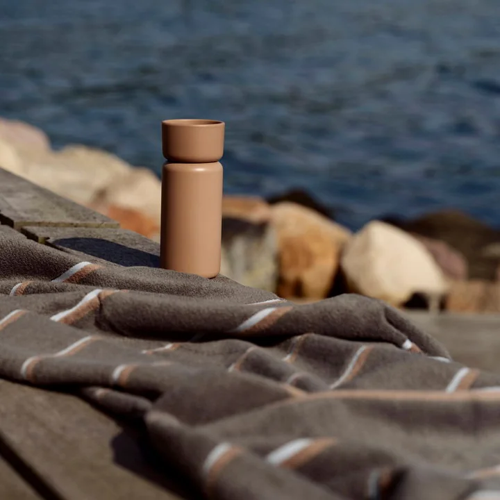 Zone Denmark - Sauna badlaken, 70x140, Taupe/Camel/Sky Blue