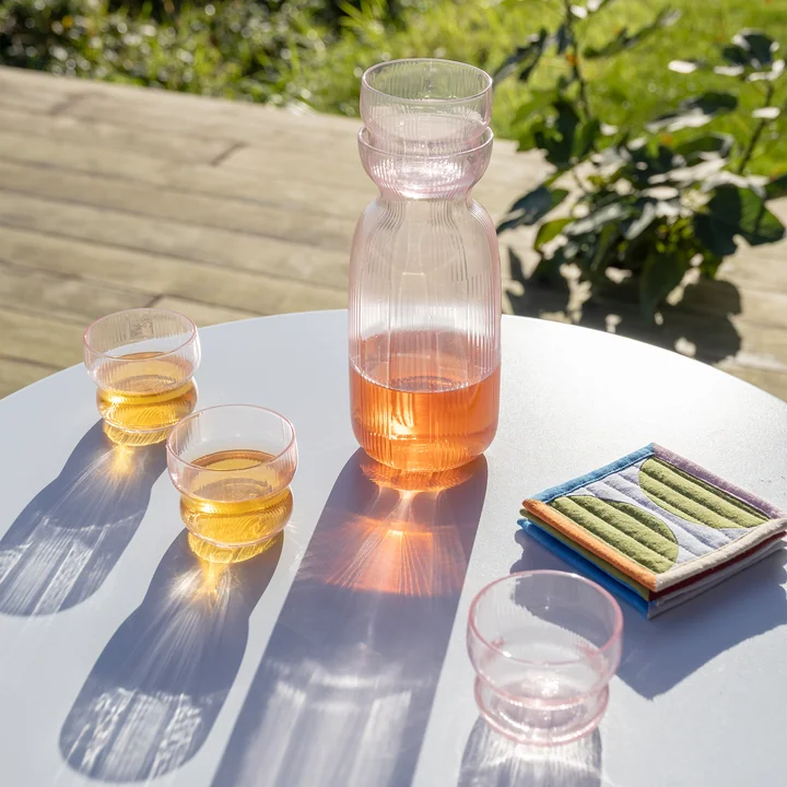 & klevering - Circus karaf 1,3 liter met drinkglas, roze