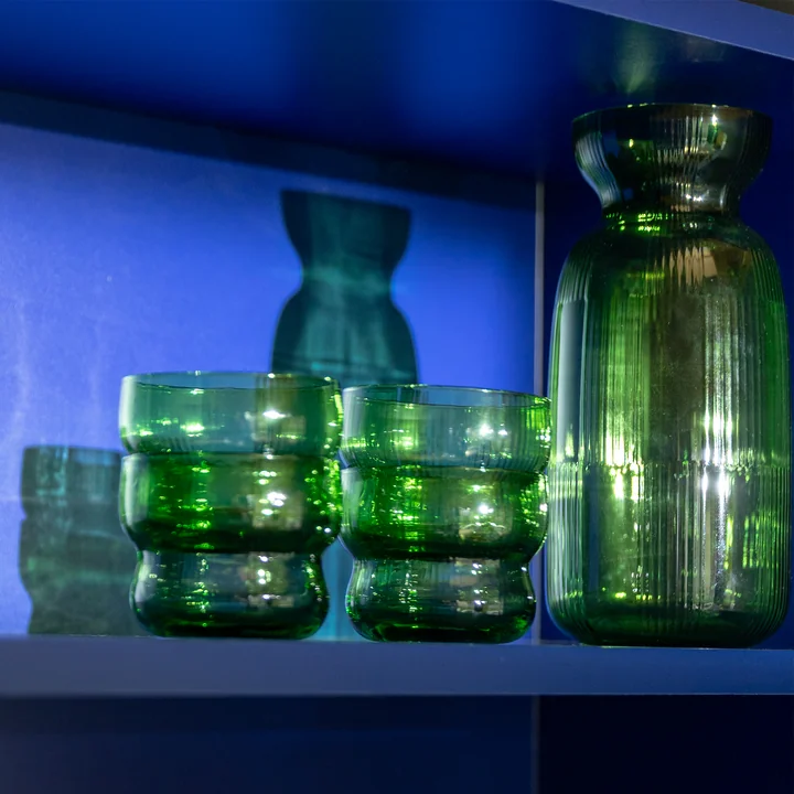 & klevering - Circus Karaf 1,3 L met drinkglas, groen