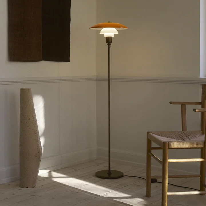 Louis Poulsen - PH 3½-2½ Vloerlamp Centenary Edition, amber / opaal wit
