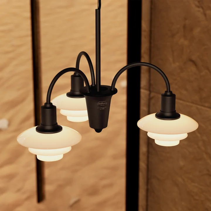 Louis Poulsen - PH 1/1 Kroonluchter Centenary Editie, aged brass / dusty terracotta (3-armig)