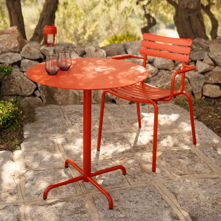 HOUE - Pico Tuintafel, Ø 74 cm, 4-sterren frame, cayenne