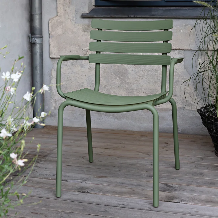 HOUE - ReCLIPS Outdoor Eetkamerstoel, olijfgroen