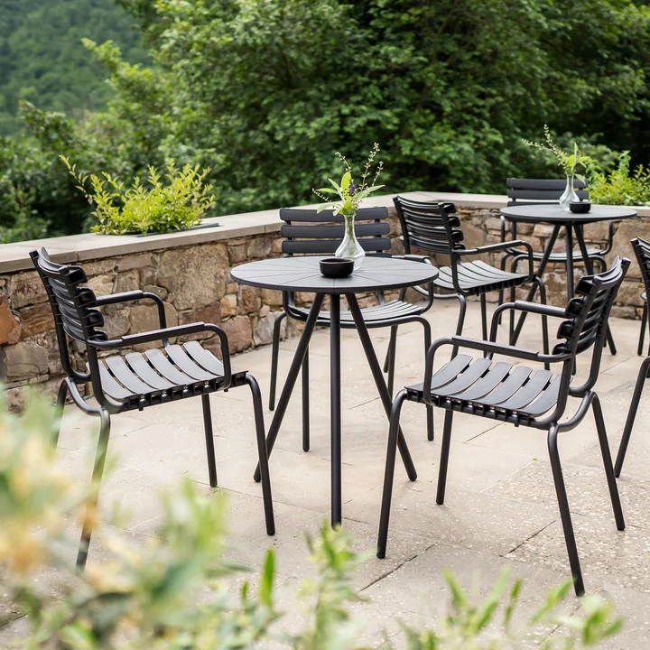 HOUE - ReCLIPS Outdoor Eetkamerstoel, zwart