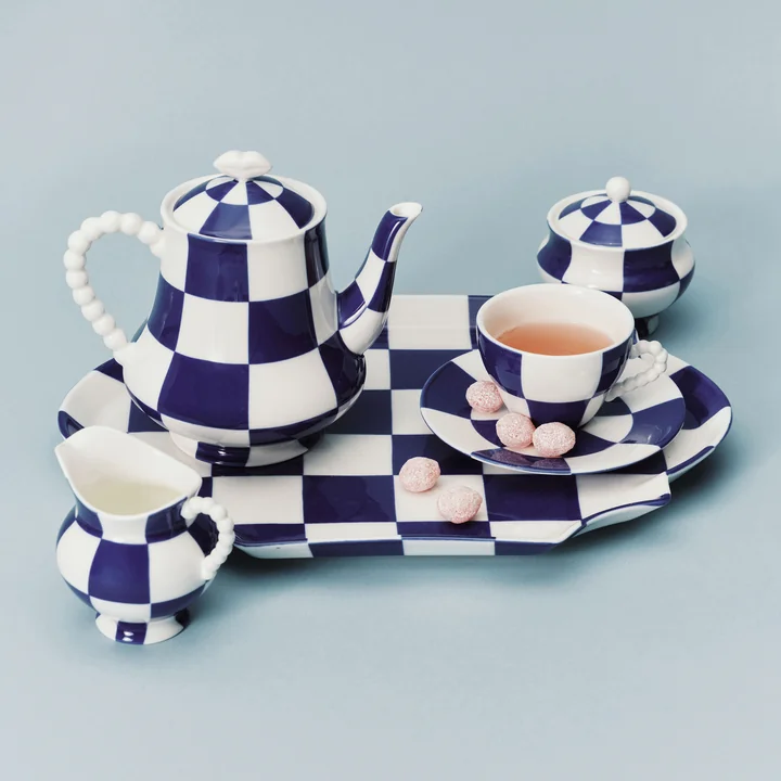 Serax - Fête des Bêtes Collectie, blauw / wit