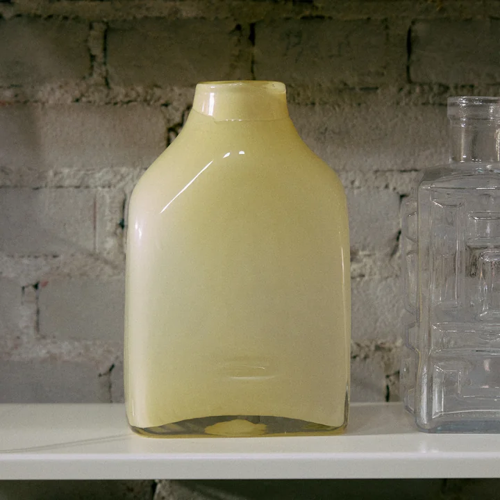 HKliving - Atelier Glazen vaas, medium, crème