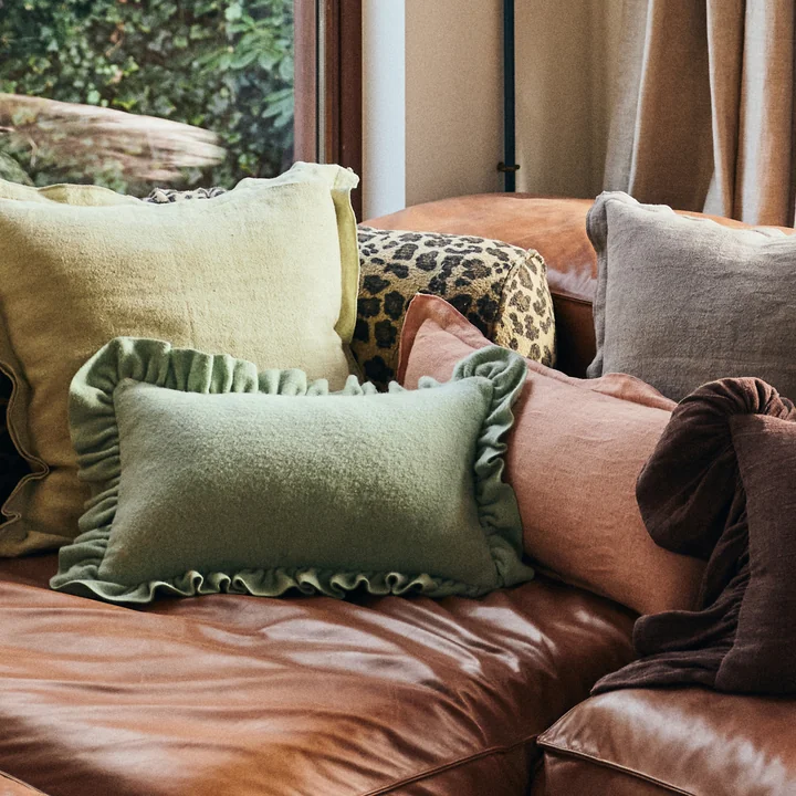 Hkliving - Vilt kussen, 60 x 40 cm, mint