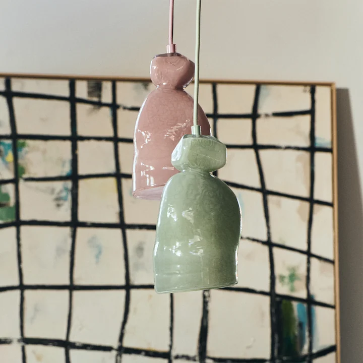 HKliving - Gemstone Hanglamp, tourmaline en amethyst