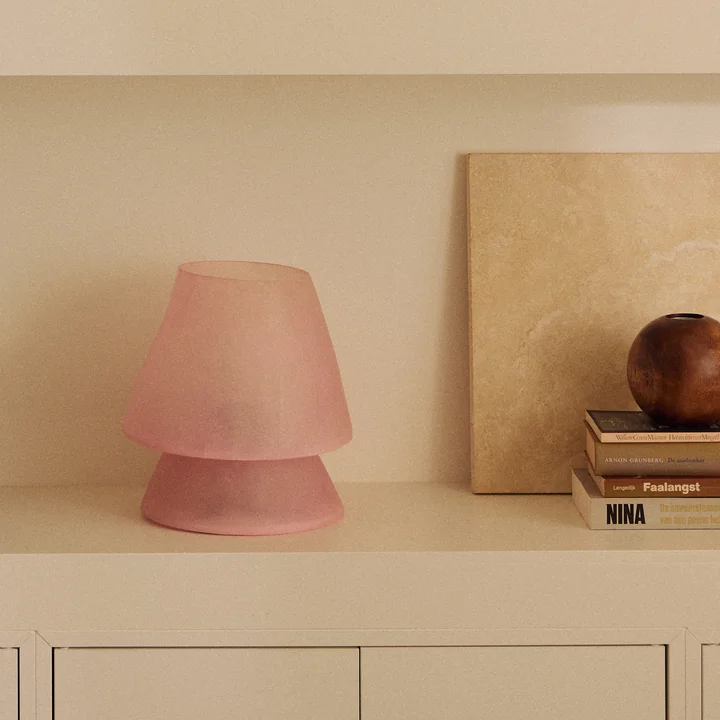 HKliving - Glasvezel tafellamp, H 28 cm, roze