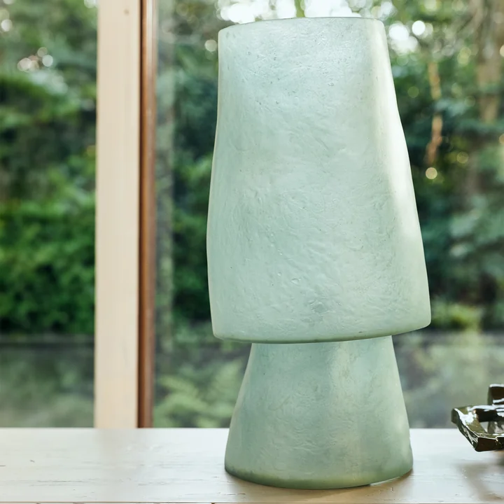 HKliving - Glasvezel tafellamp, H 52 cm, petrol blauw