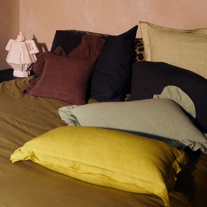 HKliving - Linnen kussen, 50 x 30 cm, lemongrass