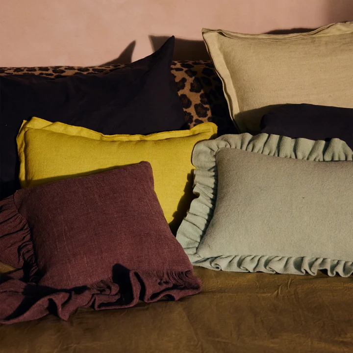 HKliving - Linnen kussen, 50 x 30 cm, lemongrass