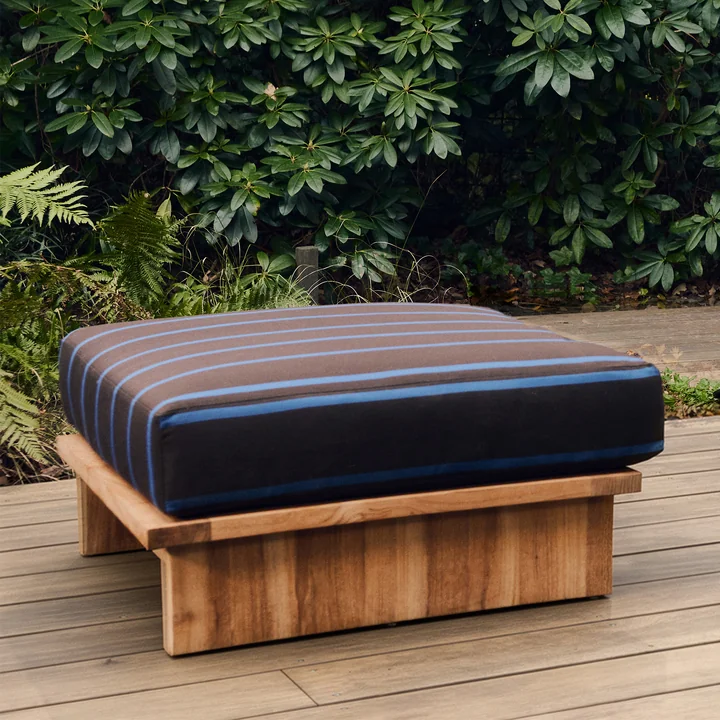 HKliving - Outdoor kruk, teak / burnt sky
