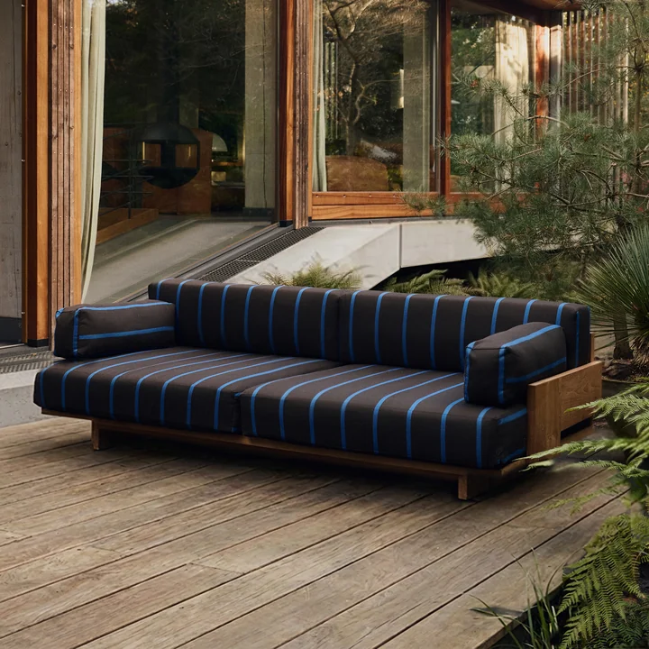 HKliving - Teakhouten loungebank voor buiten, burnt sky