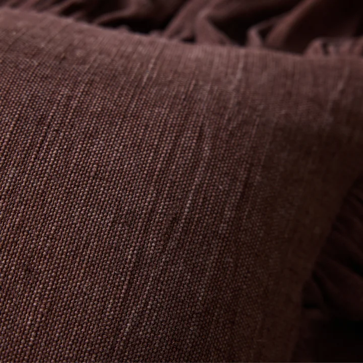 HKliving - Geruffeld kussen, 50 x 50 cm, kastanje