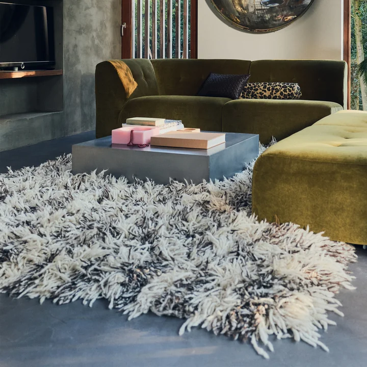 HKliving - Shaggy Tapijt, 200 x 300 cm, ruitjes