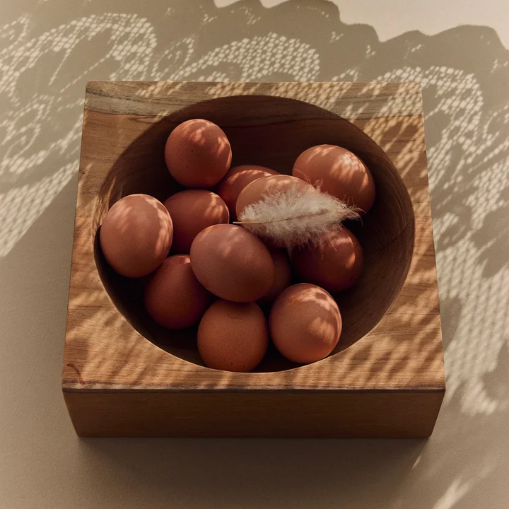 HKliving - Teak cube Schaal, medium, teakhout