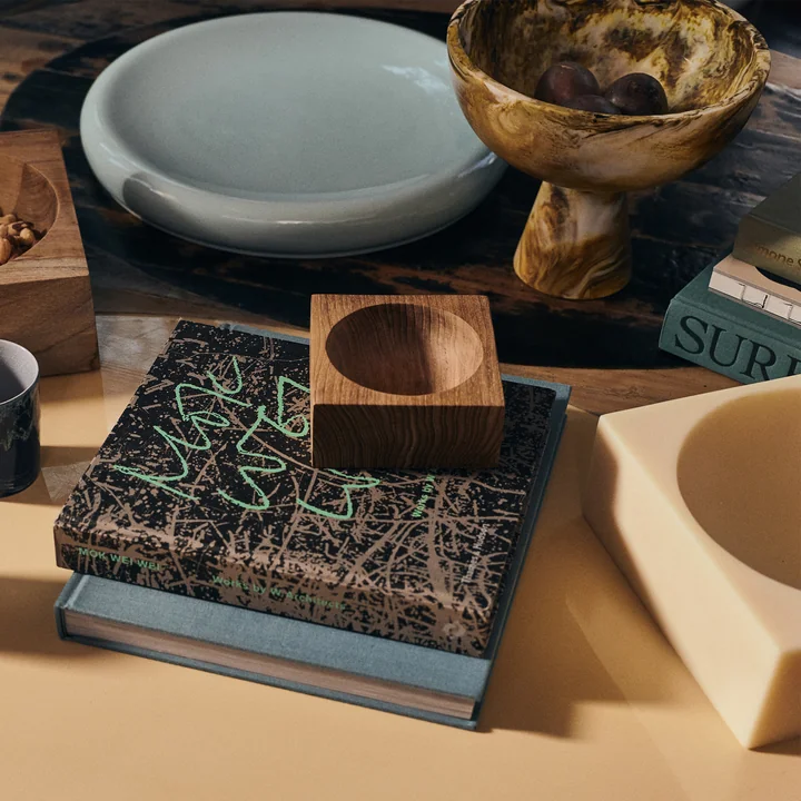 HKliving - Teak kubuskom, klein, teakhout