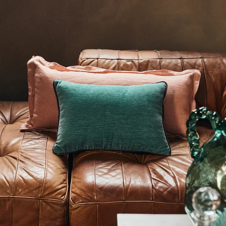 HKliving - Fluwelen kussen, 50 x 35 cm, diepzee