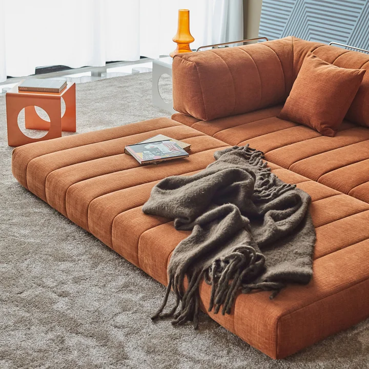 Innovation Living - Cozypad Slaapbank, roest-oranje-stoffen-412-Esina