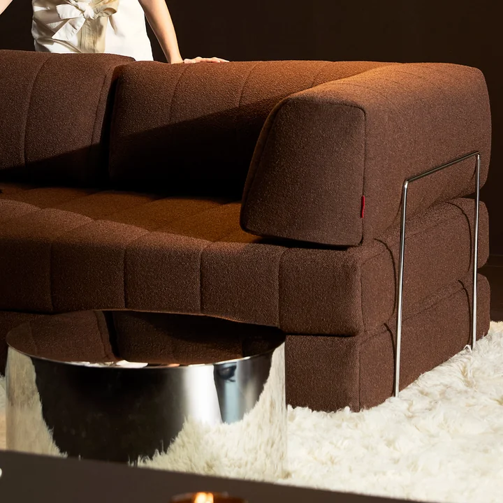 Innovation Living - Cozypad Slaapbank, 2 L-vormige rugkussens, roest oranje (stof 412 Esina)