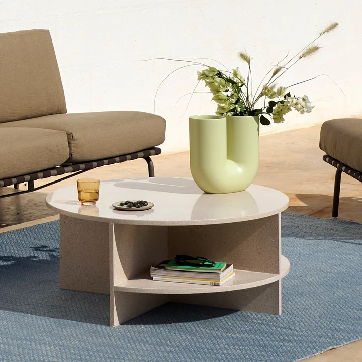 Muuto - Halves Salontafel, licht taupe terrazzo
